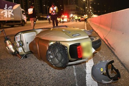的士電單車西九龍公路相撞　鐵騎士重傷昏迷　的士司機涉危駕被捕