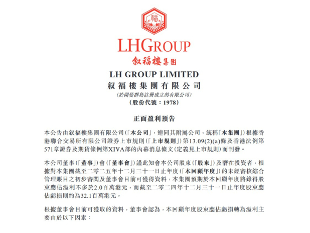 敘福樓盈喜虧轉盈 料去年轉賺最多200萬元 – RTHK – 香港網絡
